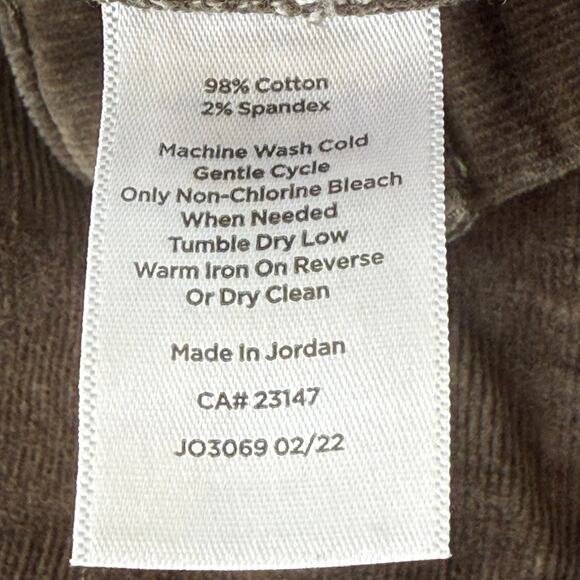 Talbots Dark Green Size 10 Corduroy Straight Leg Pant High Waist Stretch - Picture 7 of 11